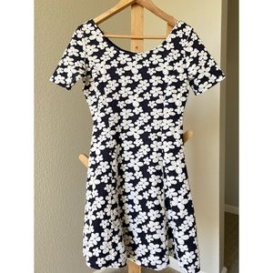 H&M Fit Flare Floral Print Dress Size 12